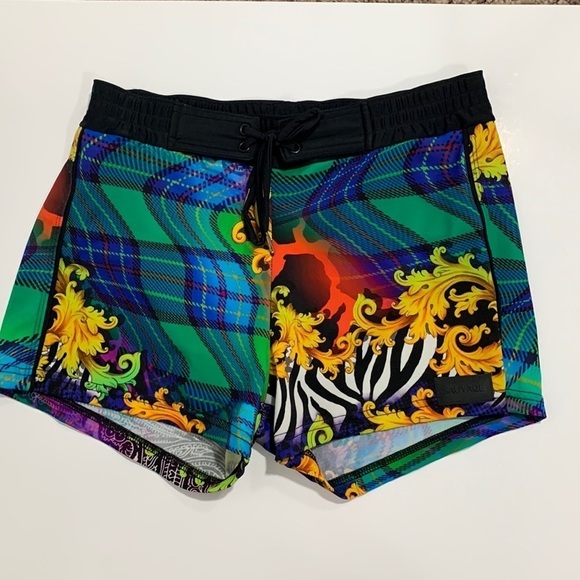 Sauvage California Colorful Shorts Size S, very good cond Tie waste & elastic - Picture 1 of 5